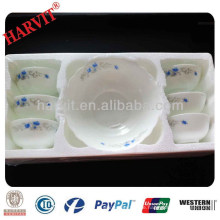 Neue 2014 Dubai Großhandel Markt 7PC Emaille Günstige Opaleware Glasschalen Sets mit Abziehbild Lunch Box Lager für Verkauf